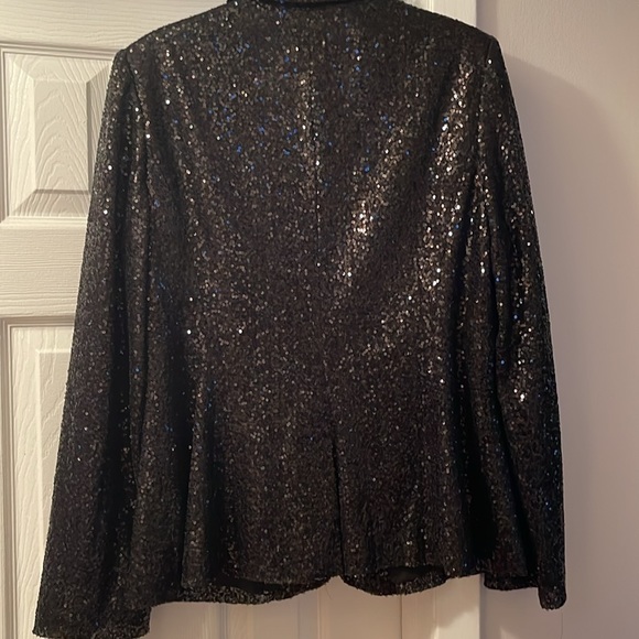 Sequin Open Front Shawl-Collar - Picture 6 of 10